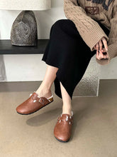 LBSFY  -  Round Toe Women Slides Slippers Casual Mules Shoes Black White Brown Outside Dress Shoes Woman Party Pumps 35-39 Size 35-39